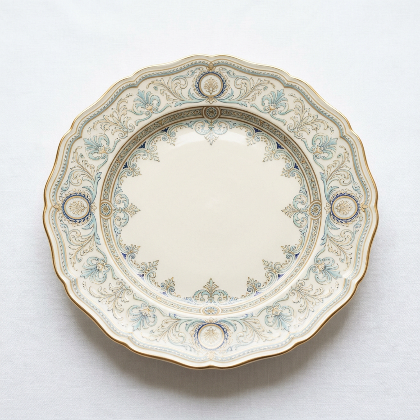 French Vintage Ceramic Dinner Plate