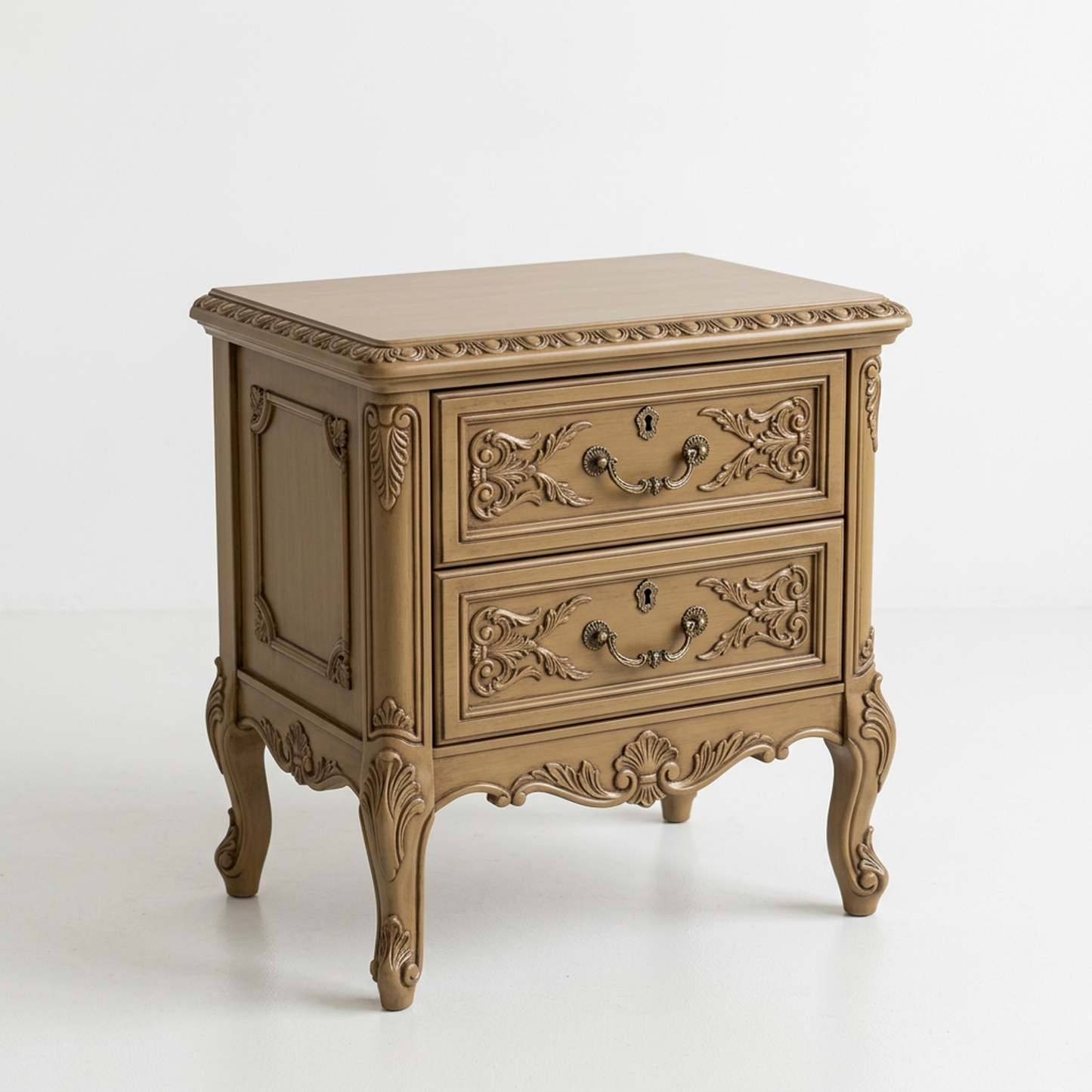 French Vintage Wooden Nightstand