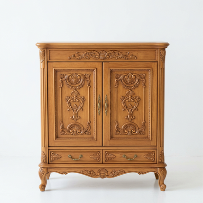 French Vintage Wooden Storage Cabinet