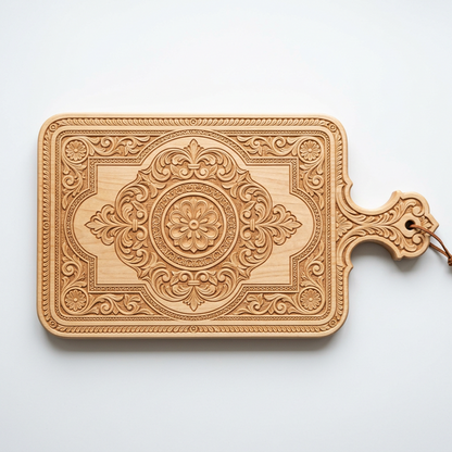 Vintage Carved Wooden Cutting Board