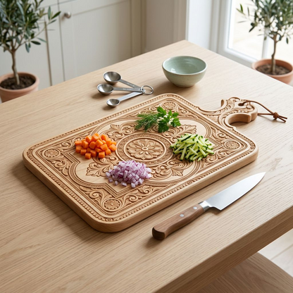 Vintage Carved Wooden Cutting Board
