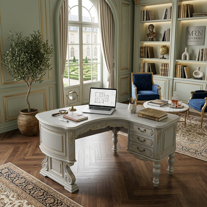 French Vintage Curved Desk