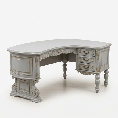 French Vintage Curved Desk