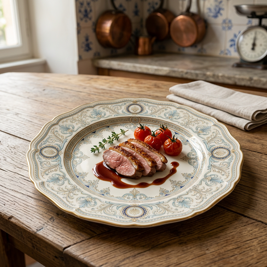 French Vintage Ceramic Dinner Plate